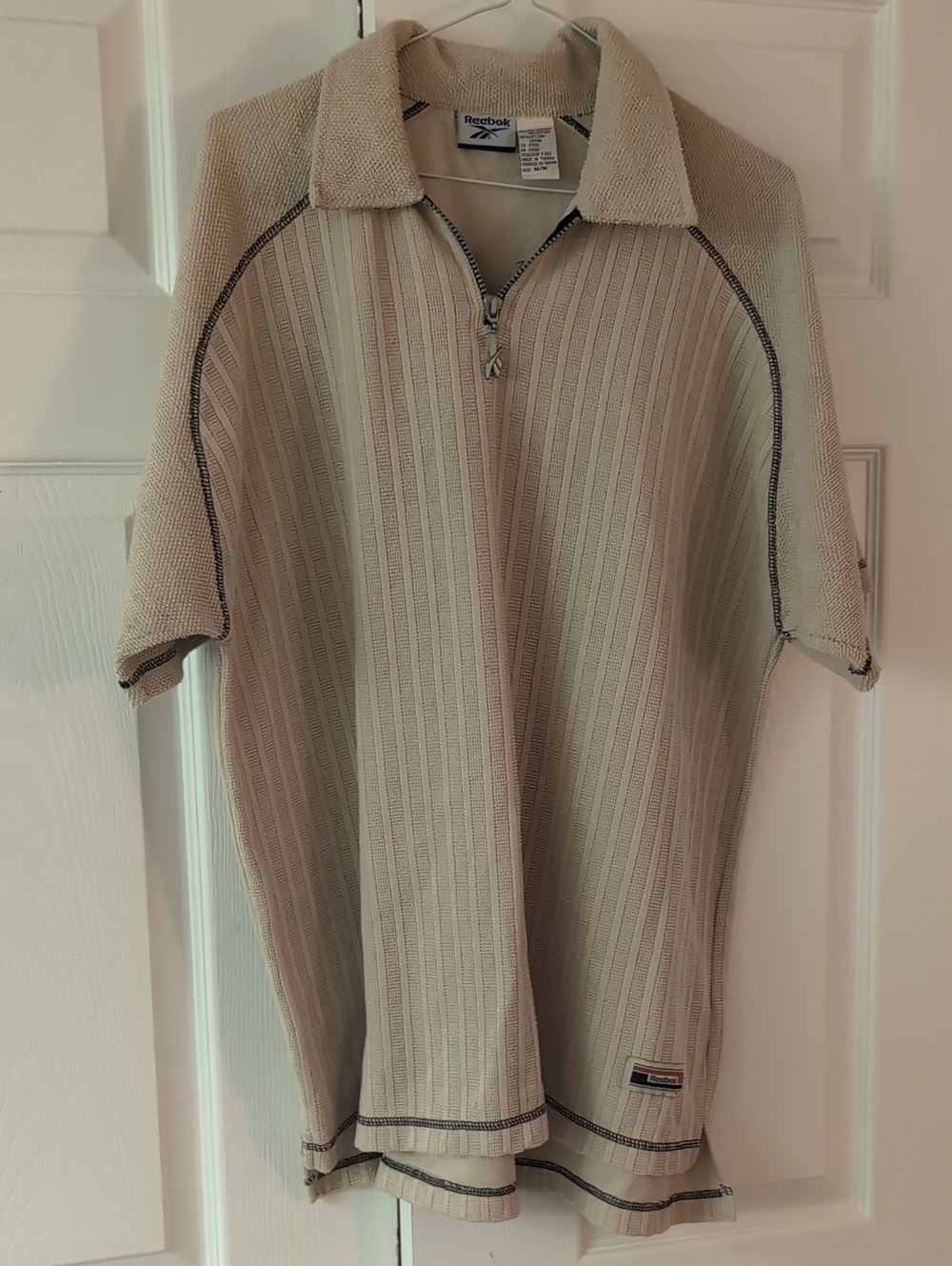Reebok Vintage Men’s Beige Ribbed Polo